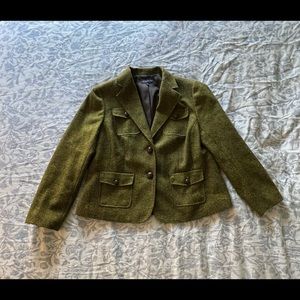 Jones New York Green Tweed Blazer